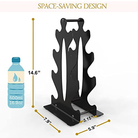 Image of Compact Steel Dumbbell Rack, Stand Only, 4 Tier Weight Rack for Dumbbells Weighing Up To 15 lb Each - 14.60 Inches Tall by 7.90 Inches Wide Dumbbell Storage Rack for Home gym