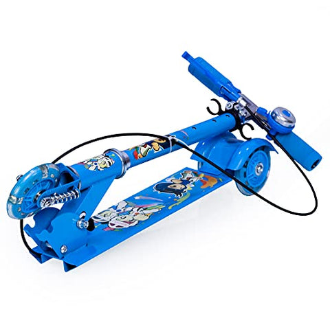 Image of Tazomi Kids Road Runner Scooter, Skating Ride on, Scratch Free with 4 Adjustable Level Handlebar & Foldable Design Scooter for Kids Above 3 Years (Break Blue)