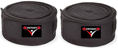 Image of VICTORY Combo -Professional Boxing Cotton Hand Wrap & Hand Bandage - Imported with Skipping Rope Big (Black)