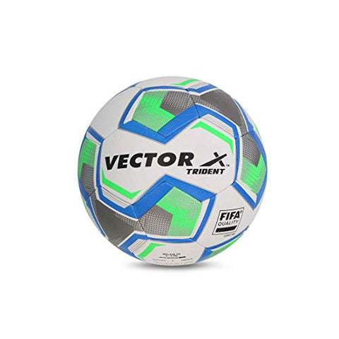 Image of Vector X Trident Thermofusion FIFA Quality Rubber Football, Size 5 (White-Blue-Green)