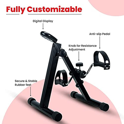 Image of Sparnod Fitness SMB-200 Cycle Pedal Exerciser with Adjustable Resistance - Suitable for Light Exercise of Legs, Arms, and Physiotherapy at Home