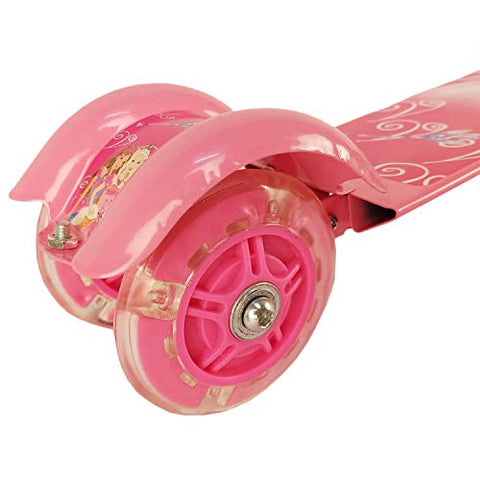 Image of JOYESTA Kick Scooter for Kids 3 Wheeler Foldable Kick Skating Cycle with Brake and Bell, LED on Wheels and Height Adjustable for Boys and Girls for 3-7 Years (Pink)