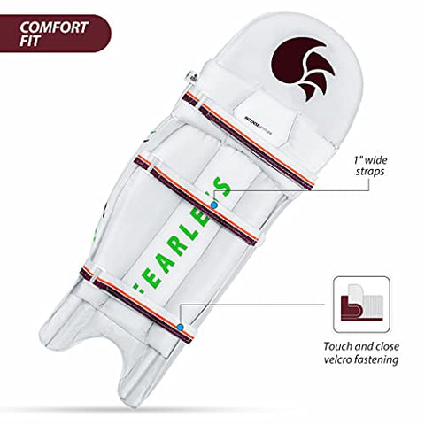 Image of DSC Intense Polyester Attitude Cricket Batting Leg Guard Boy's Right, White