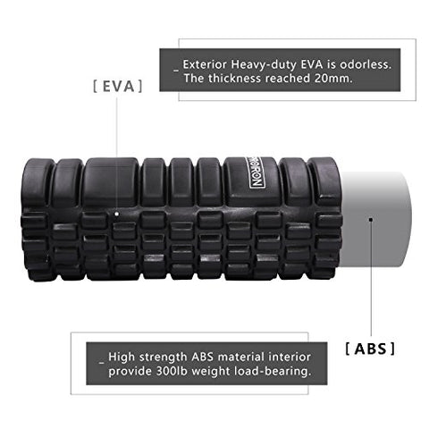 Image of PROIRON Foam Roller Massage(BLACK), Body Roller for Muscle Physio Therapy, Ultra Lightweight Body Roller for Pain Relief, Perfect for Fitness Sports Home Gym