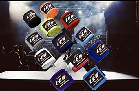 Image of LEW Mexican Style Boxing Cotton/Spandex Blend 180" with Elastic Hand and Wrist Support Hand Wraps (Multicolor)