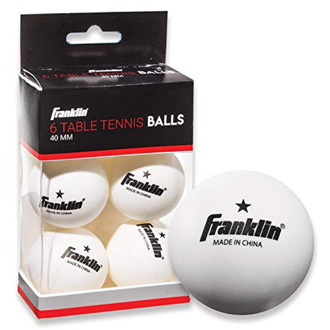 Image of Franklin Sports 1 Star Table Tennis Balls-Pack of 6 (White, 40-mm)