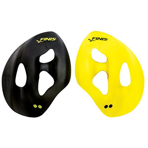 Image of Finis 1.05.033.04 ISO Hand Paddles, Small (Black/Yellow)