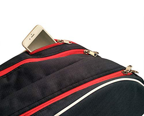 Image of Prokick 900D Polyester, Nylon Lining Double Zipper Badminton/Tennis Kit Bag with Shoe Compartment (Navy)