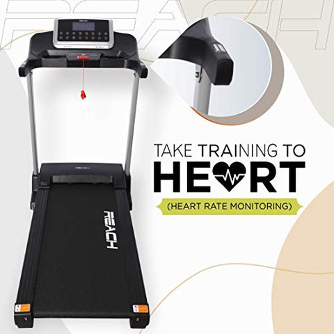 Image of Reach T-601 5.5 HP Peak Foldable Treadmill | Auto Incline with Powerful Motor for Jogging Running Fitness | For Home Gym Cardio | Max User Weight 110 Kgs | With 15 Preset Workouts & LCD display