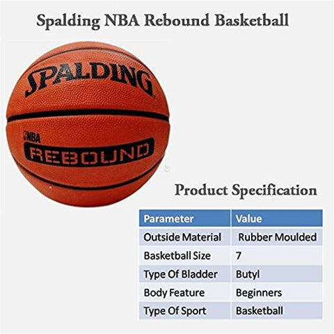 Image of Spalding Rebound Rubber Basketball (Color: Orange, Size: 6