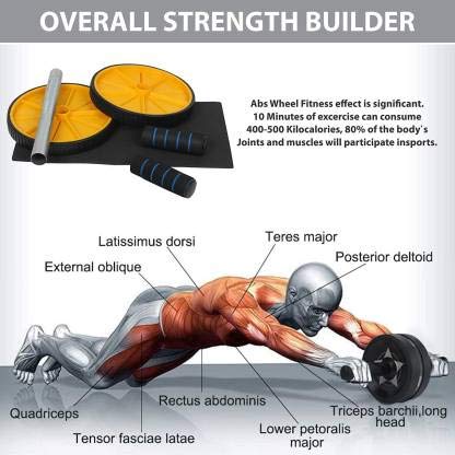 Image of LIVOX Double Toning Resistance Tube, Push up Bar and Double Wheel Ab Roller with Skipping Rope