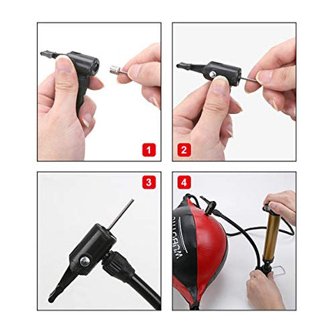 Image of VAlinks Professional Double End Speed Bag PU Leather Punch Ball Striking Bag Kits for Boxing MMA Training Muay Thai Fitness or Fighting Sport (Red)