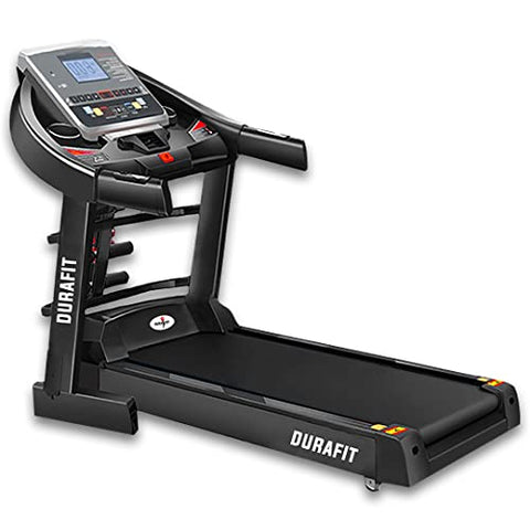 Image of Durafit - Sturdy, Stable and Strong Panther Multifunction | 5.5 HP Peak DC Motorized Foldable Treadmill | Auto incline | Home purpose | Max Speed 18 Km/Hr | Max User Weight 130 Kg | Black