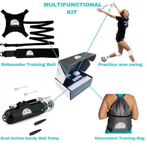 Image of Volley Pro Premium Volleyball Rebounder & Serving Trainer.Solo Volleyball Spike Trainer for Indoor or Outdoor Spiking & Serve Practice.Volleyball Training Equipment Aid.Beginner Volleyball Server Kit