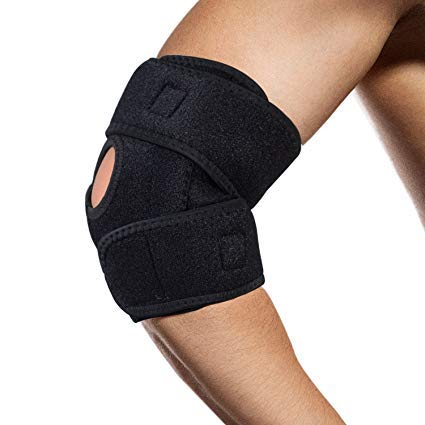 Image of Tima Elbow Support Brace Breathable Adjustable Tennis Golfers Strap Wrap Sports Outdoor Sport Protector Black