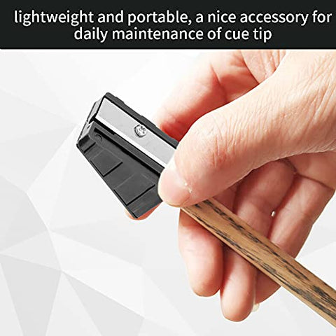 Image of VGEBY 3Pcs Billiards Pool Cue Tip Shaper Tool, Portable Cue Tip Trimmer Shaper Tapper Repair Tool Accessory(Black)