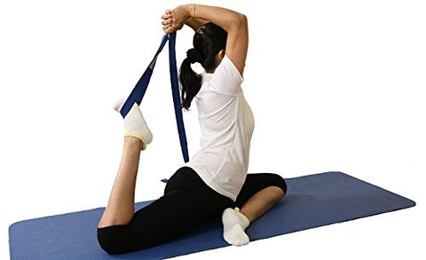 Image of Yogasya - Yoga Belt - 8 Feet Length - 1.5" Width - Yoga Props - for Safe, Perfect & Challenging Yoga Posture - Blue
