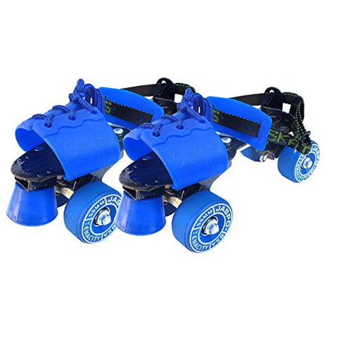 Image of Jaspo Tenacity Adjustable Rubber Wheel Skates for Senior (Blue)