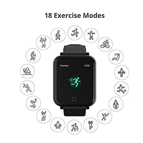 Image of GOQii Smart Vital Plus 1.57'' Full Touch HD Display with SpO2, Body Temperature, Blood Pressure, Heart Rate, Women Care and 3 Months Personal Coaching (Black)