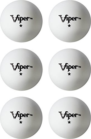 Image of Viper Table Tennis Balls, White 40mm Regulation Size, 1 Star Rating, 6 Pack