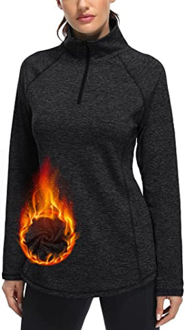 Image of Miusey Activewear for Women,1/4 Zipper Polo Shirts Ladies Cool Workout Tops Loose Fitting Cozy Soft Hiking T Shirt Dri Fit Yoga Breathable Sport Exercise with Leggings Black2 XXL