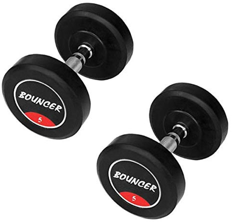Image of Bouncer Rubber Dumbbells 5 Kg Pair | Set of 5Kg x 2Pcs =10Kg