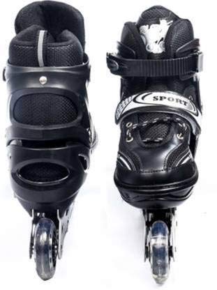 Image of Neel Inline Skates Size Adjustable All in-line Skates in-line Skates - Size 7-9 UK in-line Skates - Size 7-9 UK (Black)