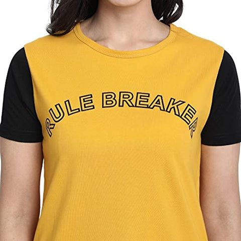 Image of JUNEBERRY Cotton Half Sleeve & Track Pants Co-Ords Track Suit Set for Women and Girls (CO_01_YLW_Rule_S_Yellow_Small)