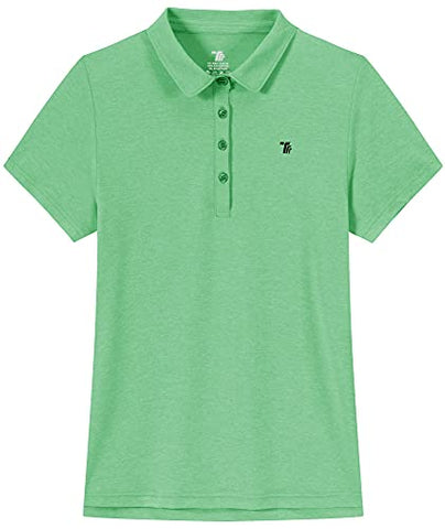 Image of Women Golf Shirt Polo Shirt Short Sleeve Moisture Wicking T-Shirt Sport Top Wheat Green XS