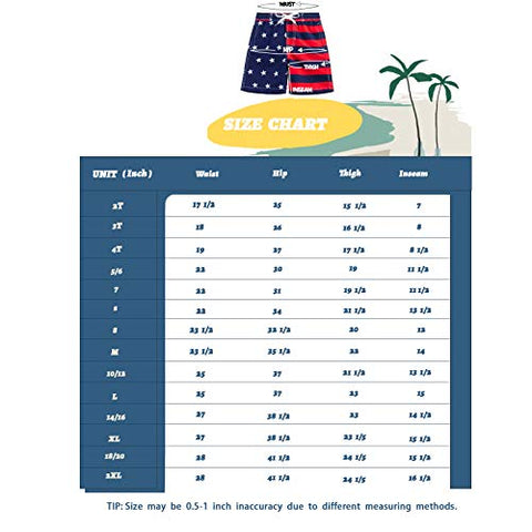 Image of Kute 'n' Koo Boys Swim Trunks, UPF 50+ Quick Dry Boys Swim Shorts for Big Boys and Toddlers, Size from 2T to 18/20 (2T, Tropical Leaf)