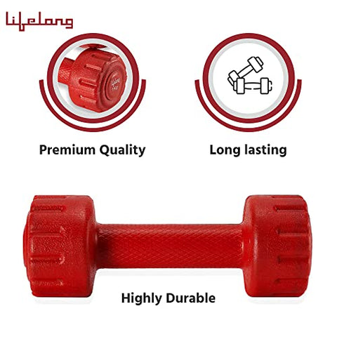 Image of Lifelong PVC Dumbbells Pack of 2 for Home Gym Fitness Barbell, Workout at Home; for Resistance Training; Easy Grip and Anti- Slip Dumbbells (6 Month Warranty)