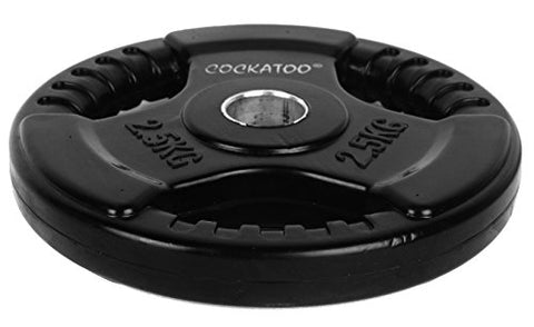 Image of Cockatoo Quad Rubber & Integrated Metal Grip Olympic Weight Plates; Rubber Weight; Rubber Plates; Home Gym (Regular-31 mm Hole Diameter, 1.25 Kg Each)