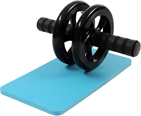 Image of WideWings Anti Skid Double Wheel Total Body AB Roller Exerciser for Abdominal Stomach Exercise Training with Knee Mat Steel Handle for Men and Women