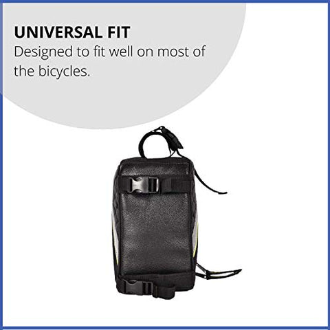 Image of GR GOLDEN RIDERS Polyester Bicycle Front Frame/Tube Bag for Mobile Phone (Black)