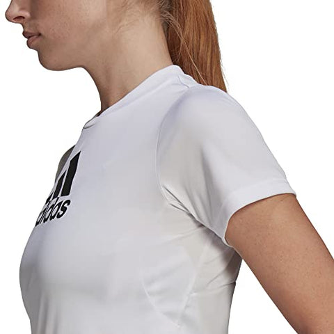 Image of adidas womens Primeblue Tee White/Black Medium