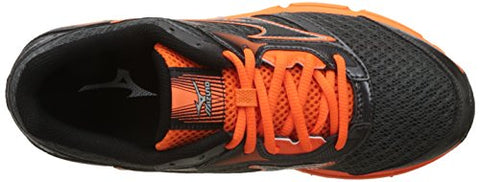 Image of Mizuno Men R673B1 Wave Impetus 4 Black/Orange Running Shoes-6 UK/India (39 EU) (J1GC161309)
