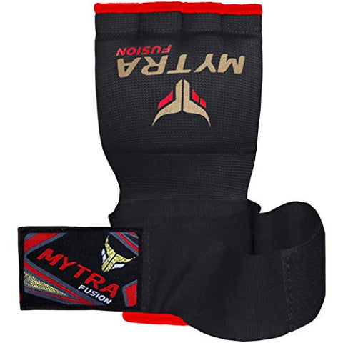 Image of Mytra Fusion Kids Hybrid Boxing Inner Gloves Punching Boxing MMA Muay Thai Gym Workout Gel Inner Gloves (Black, Junior)