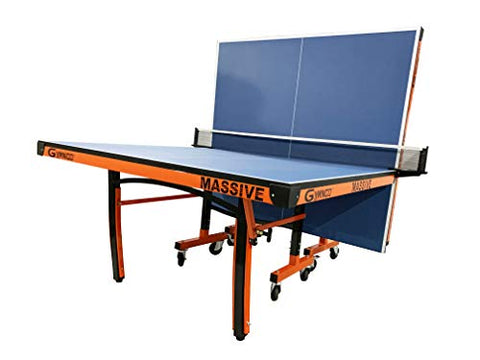 Image of Gymnco Massive Table Tennis Table with 100 MM Wheel (Top 25 mm Laminated Compressed & Free TT Table Cover + 2 TT Racket & Balls)