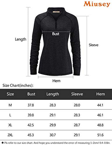 Image of Miusey Activewear for Women,1/4 Zipper Polo Shirts Ladies Cool Workout Tops Loose Fitting Cozy Soft Hiking T Shirt Dri Fit Yoga Breathable Sport Exercise with Leggings Black2 XXL