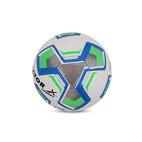 Image of Vector X Trident Thermofusion FIFA Quality Rubber Football, Size 5 (White-Blue-Green)