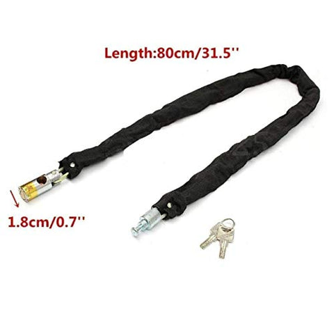 Image of FASTPED Strong Steel Chain Bicycle Lock Cover With Cloth And 2 Keys