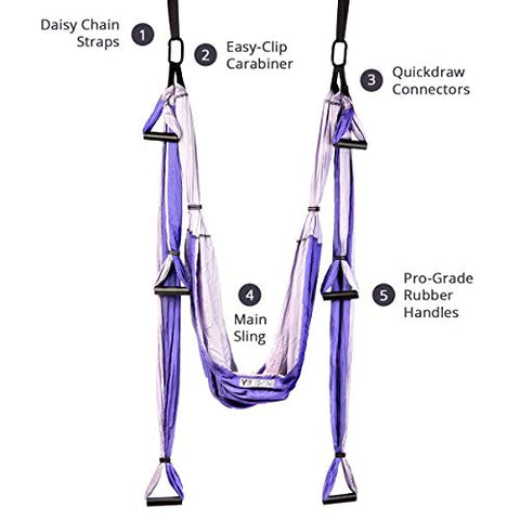 Image of YOGABODY Naturals Yoga Trapeze -Yoga Swing/Sling/Inversion Tool, Purple