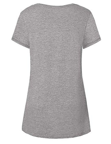 Image of Luranee Athletic Shirts for Women, Short Sleeve Workout Clothes Slim Sport Outfits Recreation Outdoor Exercises Easy Dry Lightweight Basic Tees Pilates Tennis Climbing Fishing Wear Apparels Grey M