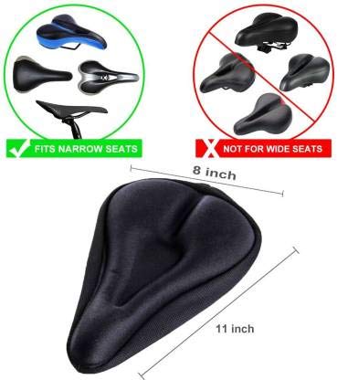 Image of Gadget Deals Cycle Seat Cover with Gel Bicycle Silicone Cycle Seat Cushion with Gel Saddle Seat & Soft Cycle Cover Soft Seat Cover for Bicycle (Black)