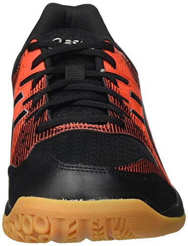 Image of ASICS Men's Gel-Rocket 9 Black/Fiery Red Leather Indoor Court Shoes-11 UK (46.5 EU) (12 US) (1071A030)