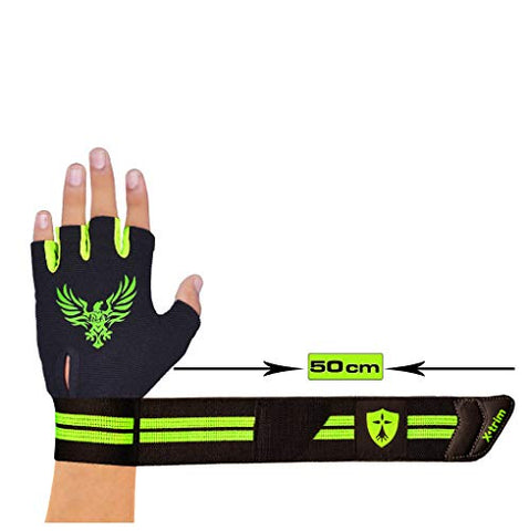 Image of Xtrim Macho Unisex Leather Workout Gloves (Black,Medium)