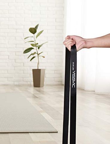 Image of YISSVIC Resistance Band for Workout 35-85LBS Pull Up Band with Door Anchor Carry Pouch for Men Women Exercise Heavy Weight - Black, 2080x32x4.5mm