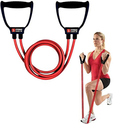 Image of Fitness India Toning Tube Plastic Push Up Bar Tummy Twister AB Roller Full Body Exerciser Home Gym Exercise Equipment (Multicolour) - Combo of 4