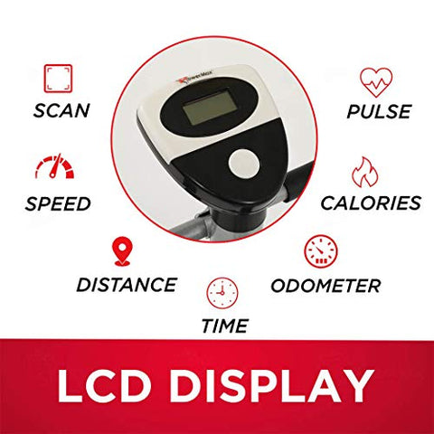 Image of PowerMax Fitness BU-200 Exercise Bike - Red & Silver