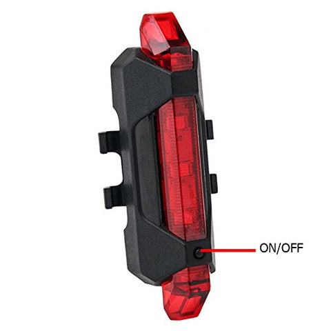 Image of FASTPED ® Bicycle LED Light USB Rechargeable Light Cycling Lamp Tail Light (red)